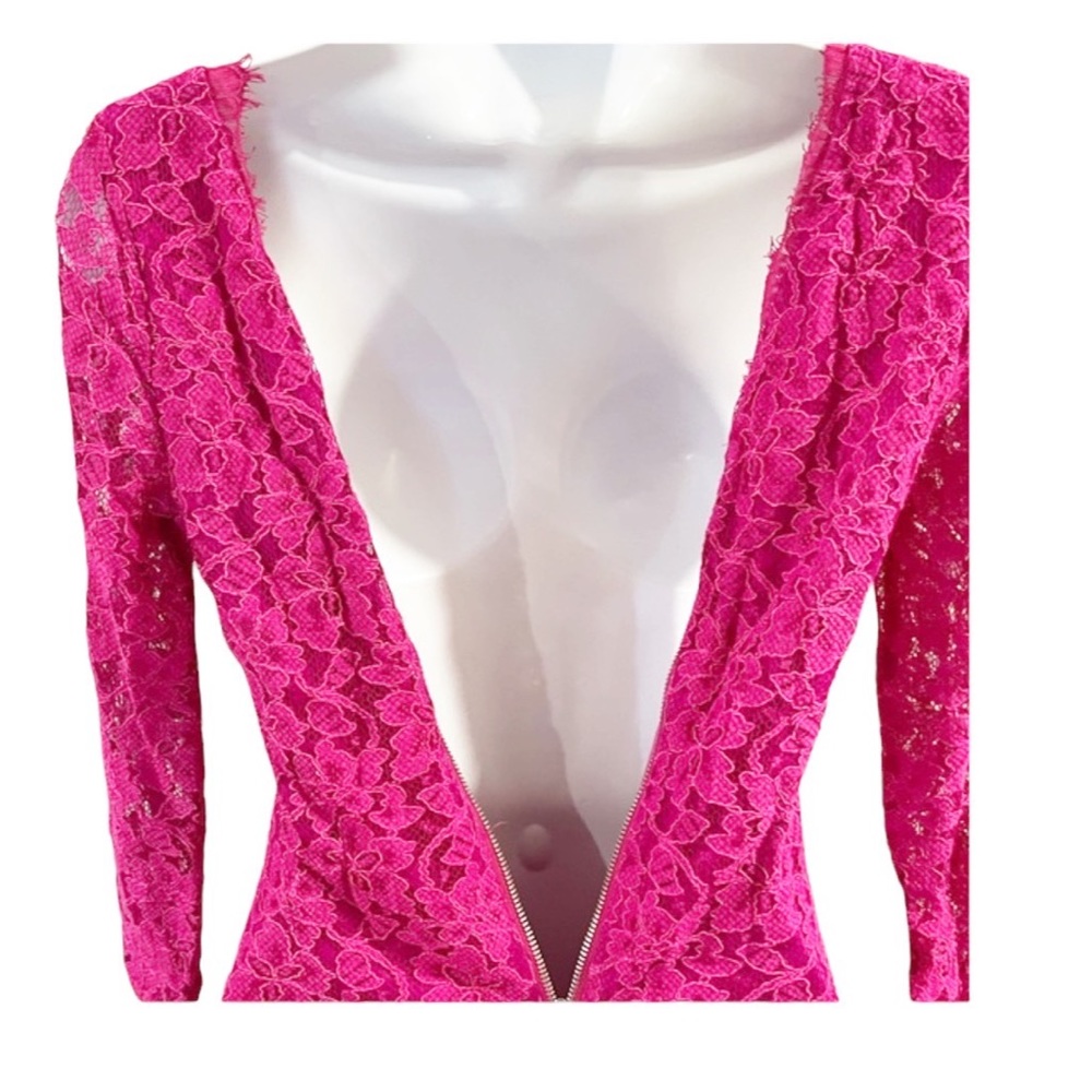 Diane Von Furstenberg Zarita Lace Mini Dress Size 6 - Picture 8 of 14